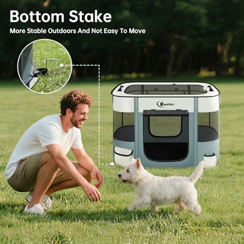 Siedihit 28" Dog Playpen, Cat Puppy Pen, Pet Portable Crate Indoor Outdoor - Image 4