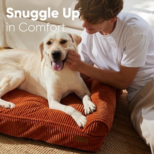 FUKUMARU Dog Couch Bed, Corduroy Cozy Cat Bed, Waterproof, Washable Cover - Image 3