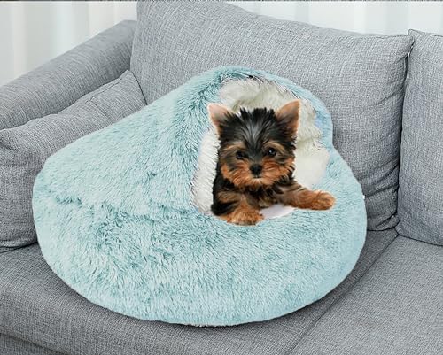 Dog Cave Bed for Small Dogs Cats Pets, Anti Anxiety Calming Plush Dog Beds - Image 6
