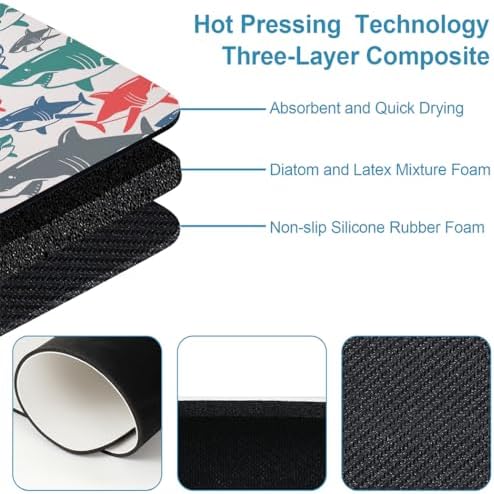 YISUMEI Shark Bathroom Mat, Non-Slip Super Absorption Bath Carpet - Image 5