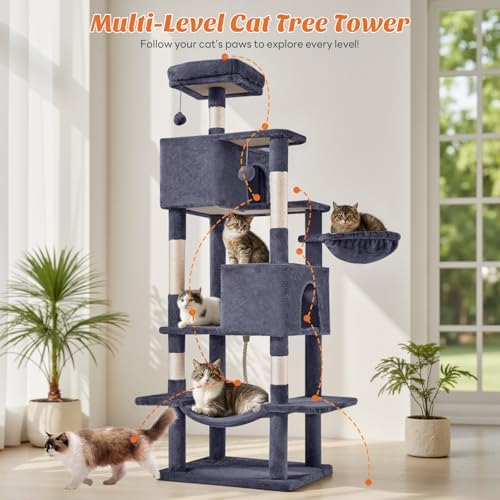 DUMOS 66 Inch Large Cat Tree Tower - Image 4