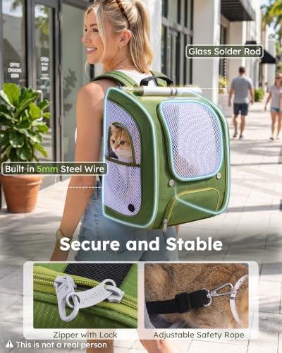 Pecute Cat Backpack Carrier, Spacious & Breathable Pet Backpack - Image 2