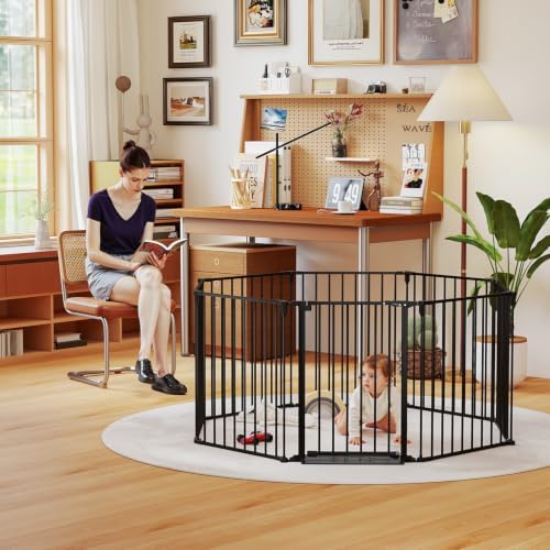 190" Extra Wide Baby Gate Playpen, Adjustable Baby Fence Play Yard - Image 2