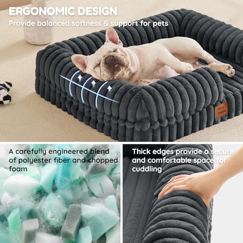 ChiXnuggle Faux Fur Orthopedic Dog Bolster Bed, Waterproof Washable Cover - Image 2