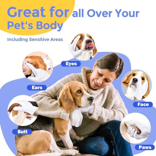 Pet Cleaning Glove Wipes for Dogs & Cats, Hypoallergenic Deodorizing Disposable - Image 5