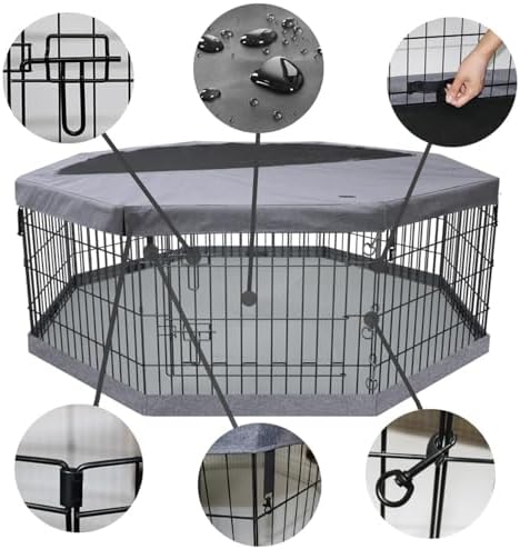 PETIME Foldable Metal Dog Exercise Pen/Pet Puppy Playpen Kennels Yard Fence - Image 2
