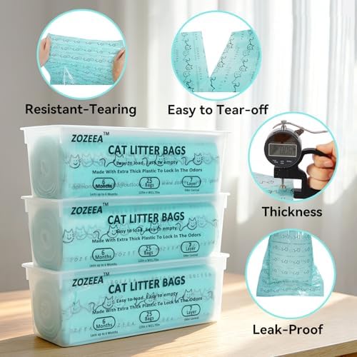 3 Pack Cat Litter Refill Bags for Easy Roll Litter Bin - Image 2