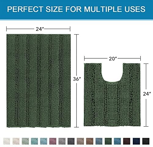 H.VERSAILTEX Bathroom Rugs Bath Rug Set 2 Piece Bathroom Contour Rug Toilet Mat - Image 2