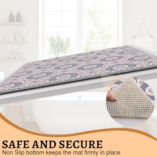 BLESWIN Anti Slip Shower Mat, 27 x 27 Inch Square Soft PVC Loofah Bath Mat - Image 3