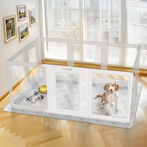 FXW AuraSpace Clear Acrylic Indoor Dog Playpen, 2 Panels - Image 2