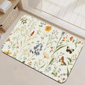 Vintage Floral Bathroom Rugs Thin Bath Mat, Non Slip Floor Mats Shower Bath Rug by NSMNSM