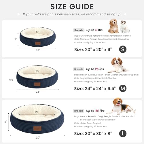 Love's cabin Round Donut Cat and Dog Cushion Bed, 20in Pet Bed - Image 4