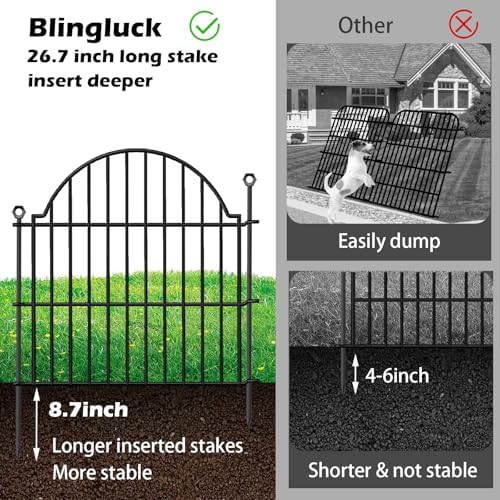 10 Panels No Dig Decorative Outdoor Garden Fence, 24in x20ft - Image 3