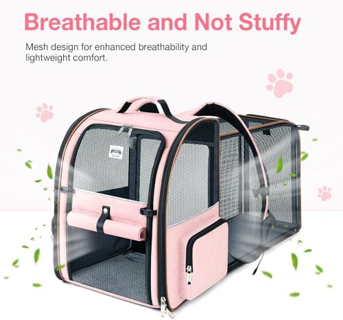 Large Cat Backpack Carrier Expandable Foldable Pet Carrier Backpack - Image 3