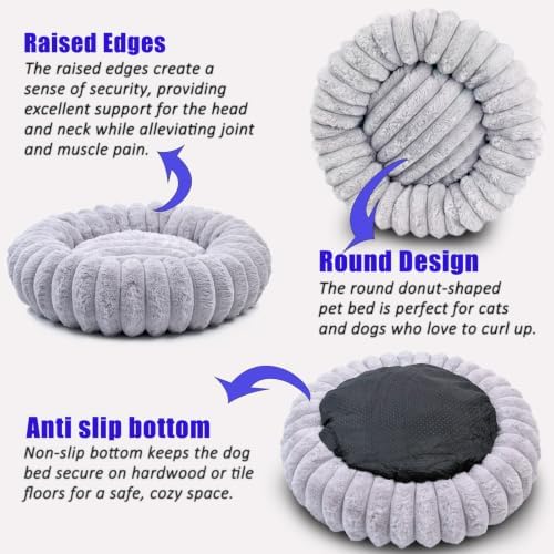 Tiny Donut Pet Bed, 16 Inch Round Calming Bed - Image 4