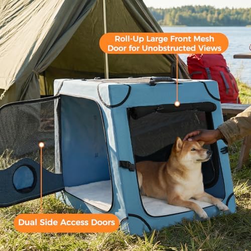 Snagle Paw Portable Dog Crate for Car Travel, Metal Frame Pet Crate, Pet - Image 6