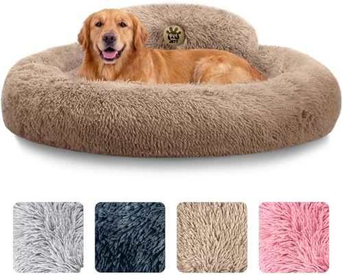 Large Dog Bed - 36'' Calming Donut Dog Beds, Dog Beds Large Sized Dog by PETJETT
