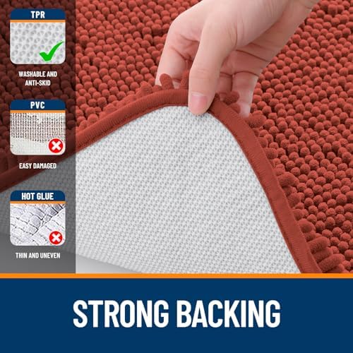 OLANLY Large Bathroom Rugs 47x32, Extra Soft Absorbent Chenille Bath Rugs - Image 6