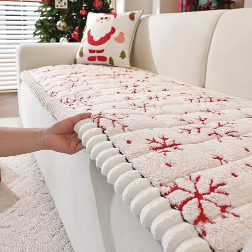 Christmas Couch Cover, Christmas Plush Sofa Cover for Dog Pet 1PC by PJLZJFBY