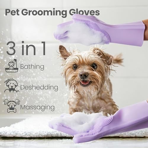 Silicone Pet Grooming Gloves Dog Washing Gloves - Image 2