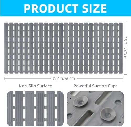 Dog Bath Mat for Tub, Non-Slip Shower Pad, 35.4 x 15.7 in - Image 3