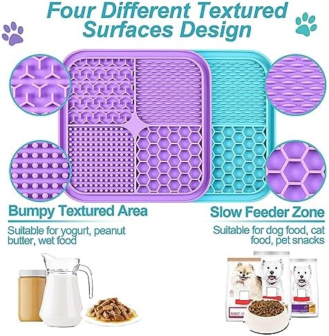 2PCS Licking Mat for Dogs with Suction Cups, Premium Lick Pad for Anxiety Relief - Image 2