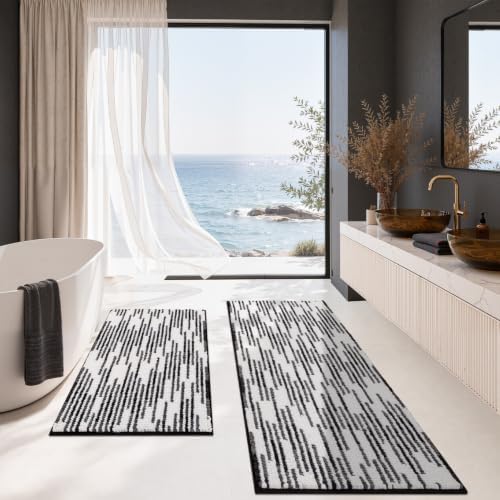 BSICPRO Bathroom Rugs Sets 2 Piece, Modern Bath Mat 20"x47"+20"x32" - Image 5