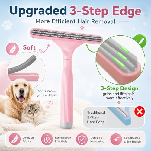 2 Pack Reusable Pet Hair Remover and Fabric Lint Scraper Set - Image 2