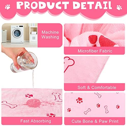 Chumia 4 Pcs Dog Towels for Drying Dog Puppy Bulk Microfiber Absorbent Paw - Image 5