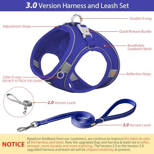 AIITLE Dog Harness and Leash Set, Step-in Puppy Pet Vest, Royal Blue M - Image 4