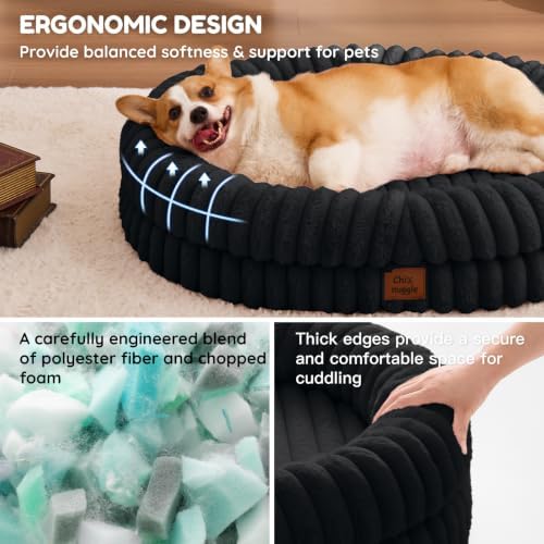 ChiXnuggle Orthopedic Dog Bed, Washable Cover, Faux Fur Bolster Pet Couch - Image 5