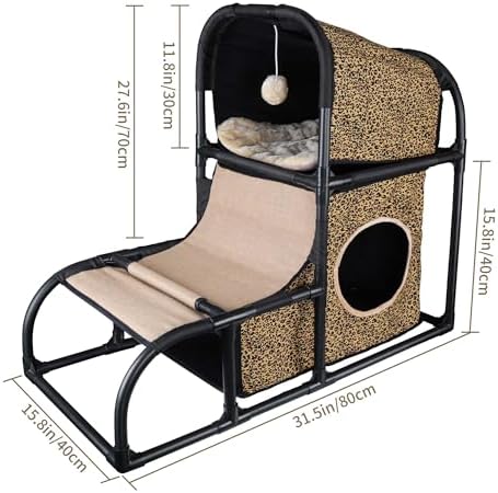Goetland Modern Cat Condo Cat House Cat Tree Pet Furniture Large Cat Tower Bed - Image 3