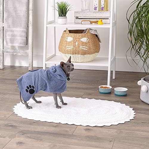 Bone Dry Pet Robe Collection, Embroidered Absorbent Microfiber Bath Robe - Image 4