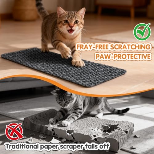 Wall Cat Scratcher for Indoor Cats, Corner Furniture Protector Grey - Image 3