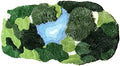 20x35 Inch 3D Moss Rug, Shag Carpet Leaf Area Bathroom Rugs Non Slip Bath Mat by THRILRUG