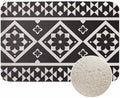 Geometric Ethnic Pattern Bathroom Mat Rugs Black and White Microfiber Faux by Unknown