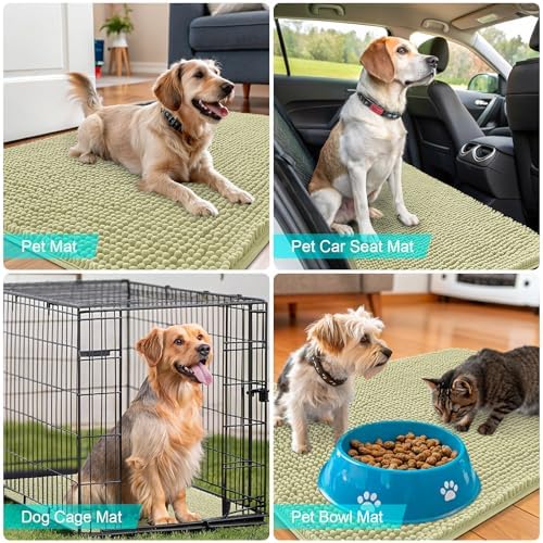 OLANLY Dog Door Mat for Muddy Paws 36x24, Super Absorbent Chenille Mud Mat - Image 7