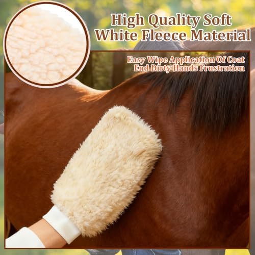 Curry Comb Kit, 6 Ring Curry Comb & Rubber Brush & Horse Grooming Mitts - Image 5