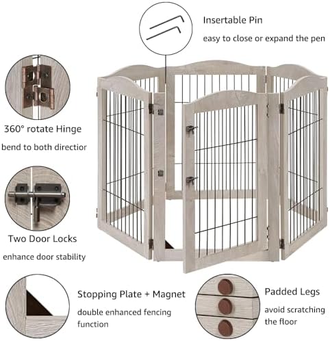 unipaws 132" Extra Wide Dog Gate and Pet Playpen - Image 4