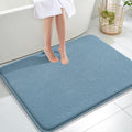 OLANLY Memory Foam Large Bathroom Rugs 40x32, Absorbent Bath Mat, Airy Blue by OLANLY
