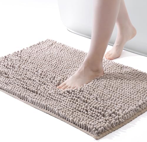 FRESHMINT Chenille Bath Rugs Extra Soft and Absorbent Microfiber Shag Rug by FRESHMINT
