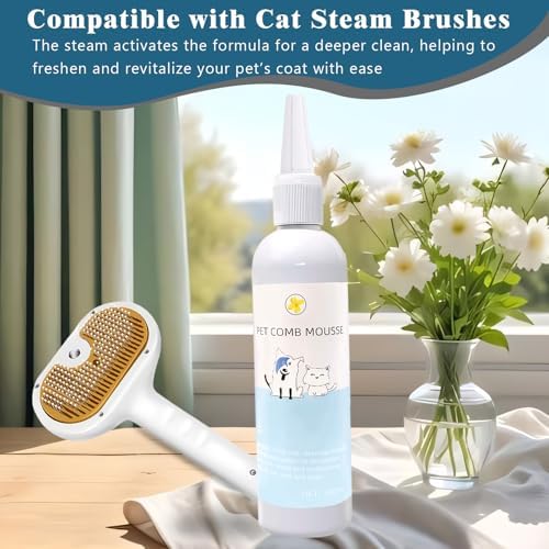 Pet Steam Brush for Dog & Cat – 3-in-1 Spray Hair Removal for Grooming - Image 3