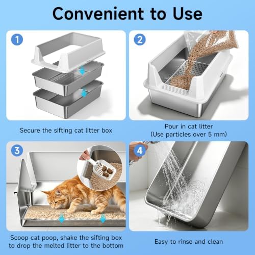 Stainless Steel Sifting Cat Litter Box - Image 4