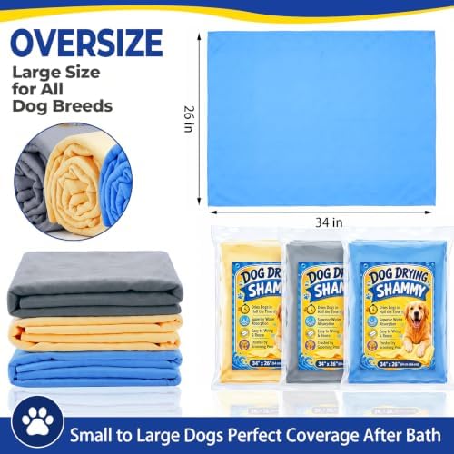 3 Pack Shammy Towel For Dog Large Ultra Absorber Towels For Dog Grooming - Image 4
