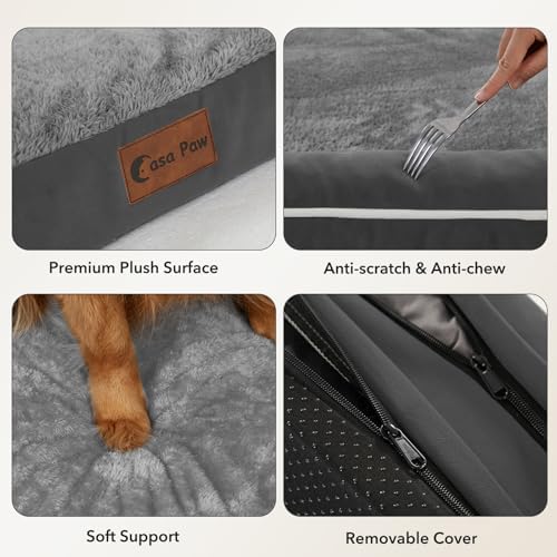 Orthopedic Dog Bed for Extra Large Dogs, Dark Grey - Image 6