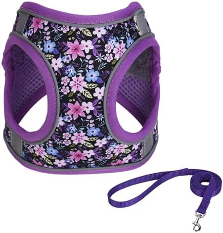 Step in Dog Harness No Pull Flower Adjustable Soft Mesh Harness by KocaPlye