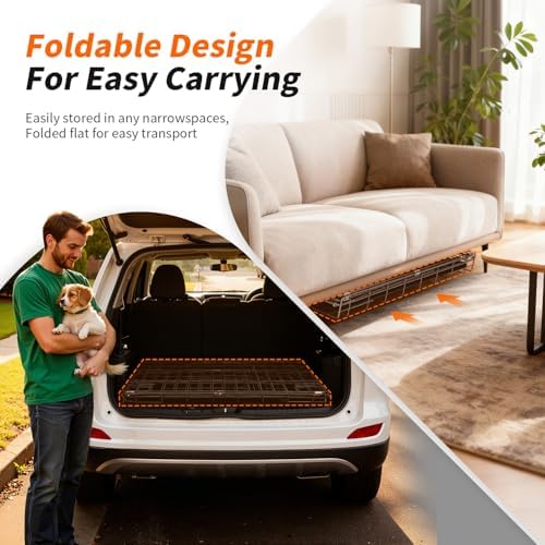 FDW | 36" Foldable Metal Dog Crate | Dark Black | Cage - Image 3
