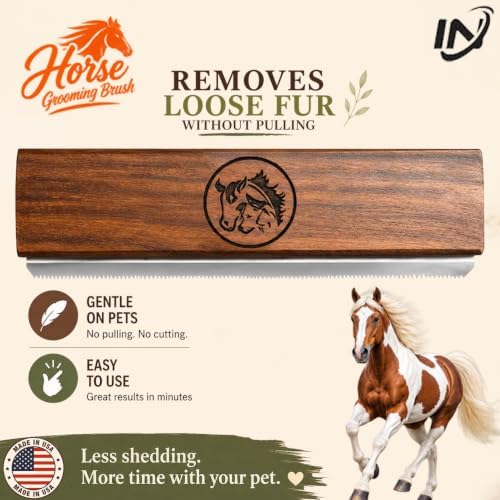 I.N 8-Inch Desheding Brush for Dog & Horses Remove loose Hair & Undercoat - Image 2