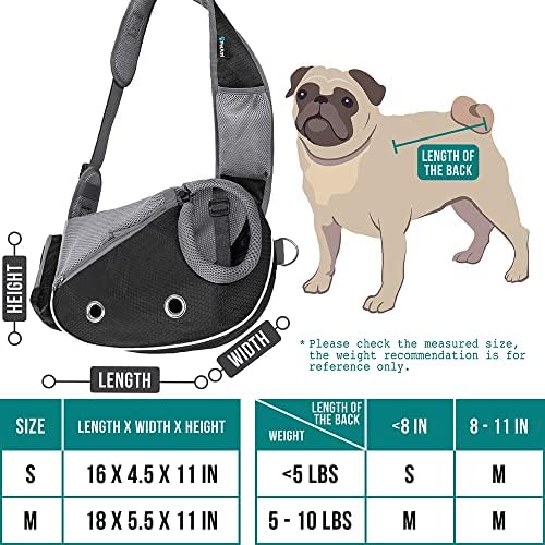PetAmi Small Dog Sling Carrier, Puppy Cat Hands-Free Purse, 5 lb - Image 2