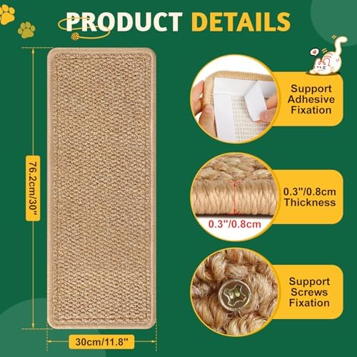 ENONCI Corner Cat Scratcher, 30x11.8 Furniture Furniture Protector Couches & - Image 7